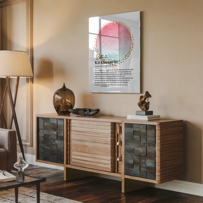 Acrylglas Bild Poster Kickboxerin mit Namen Geschenkidee