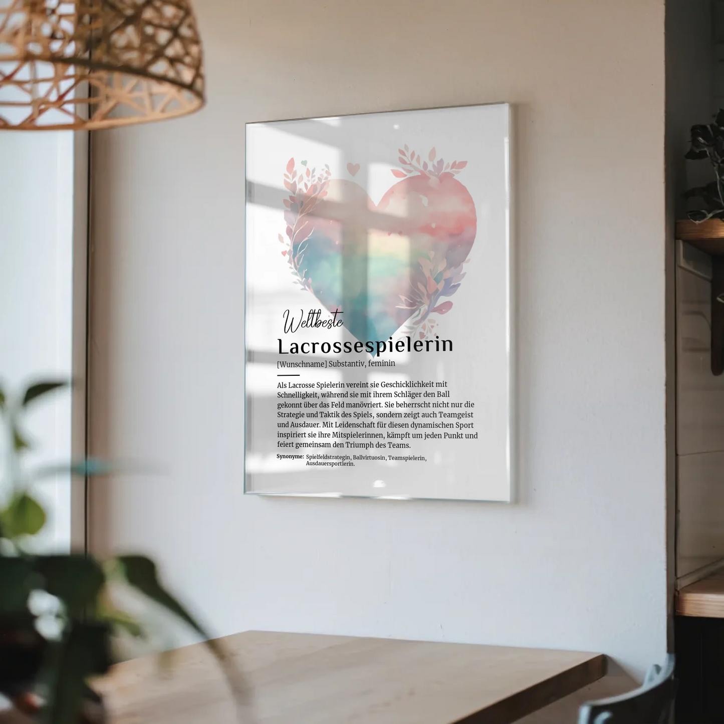 Acrylglas Bild Poster Definition Lacrossespielerin Geschenk