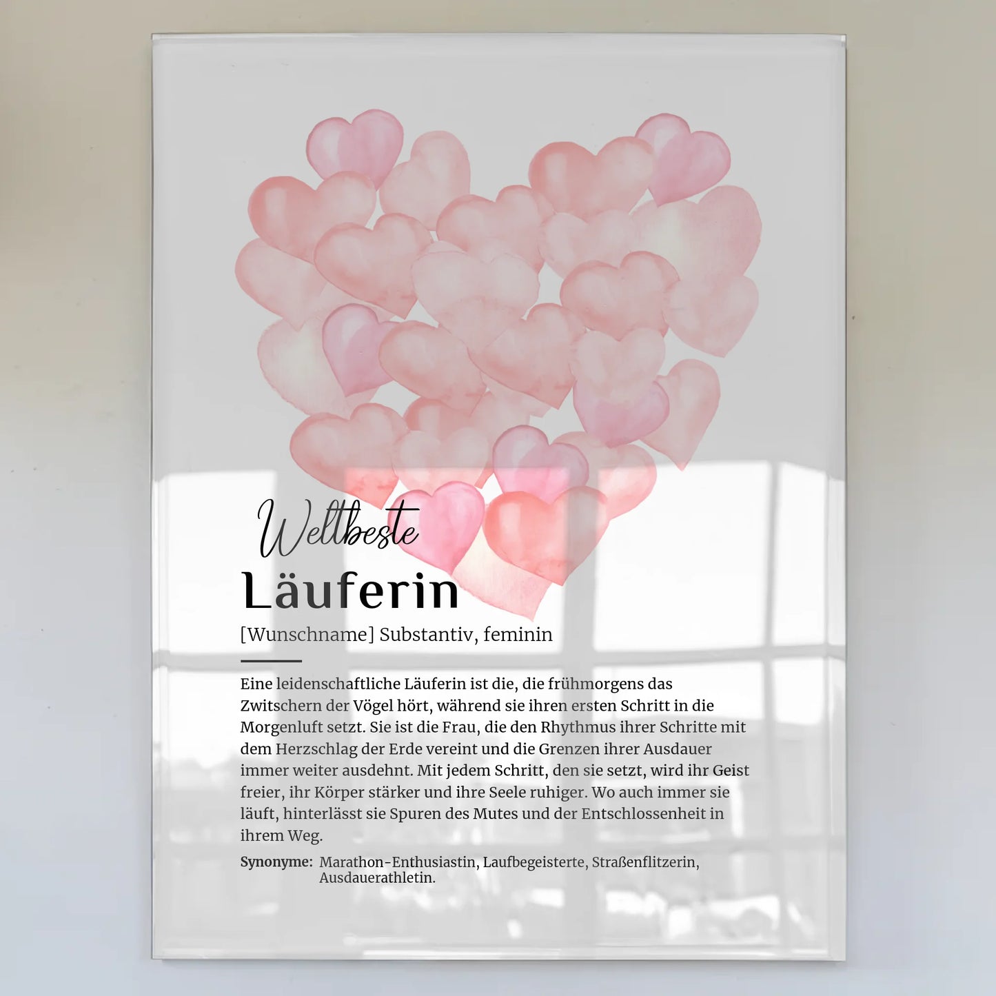 Acrylglas Bild Poster Definition Läuferin mit Namen Geschenkidee