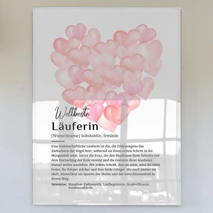 Acrylglas Bild Poster Definition Läuferin mit Namen Geschenkidee