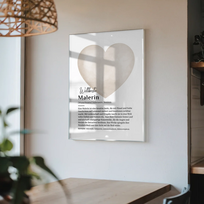 Acrylglas Bild Poster Definition Malerin mit Namen Geschenk