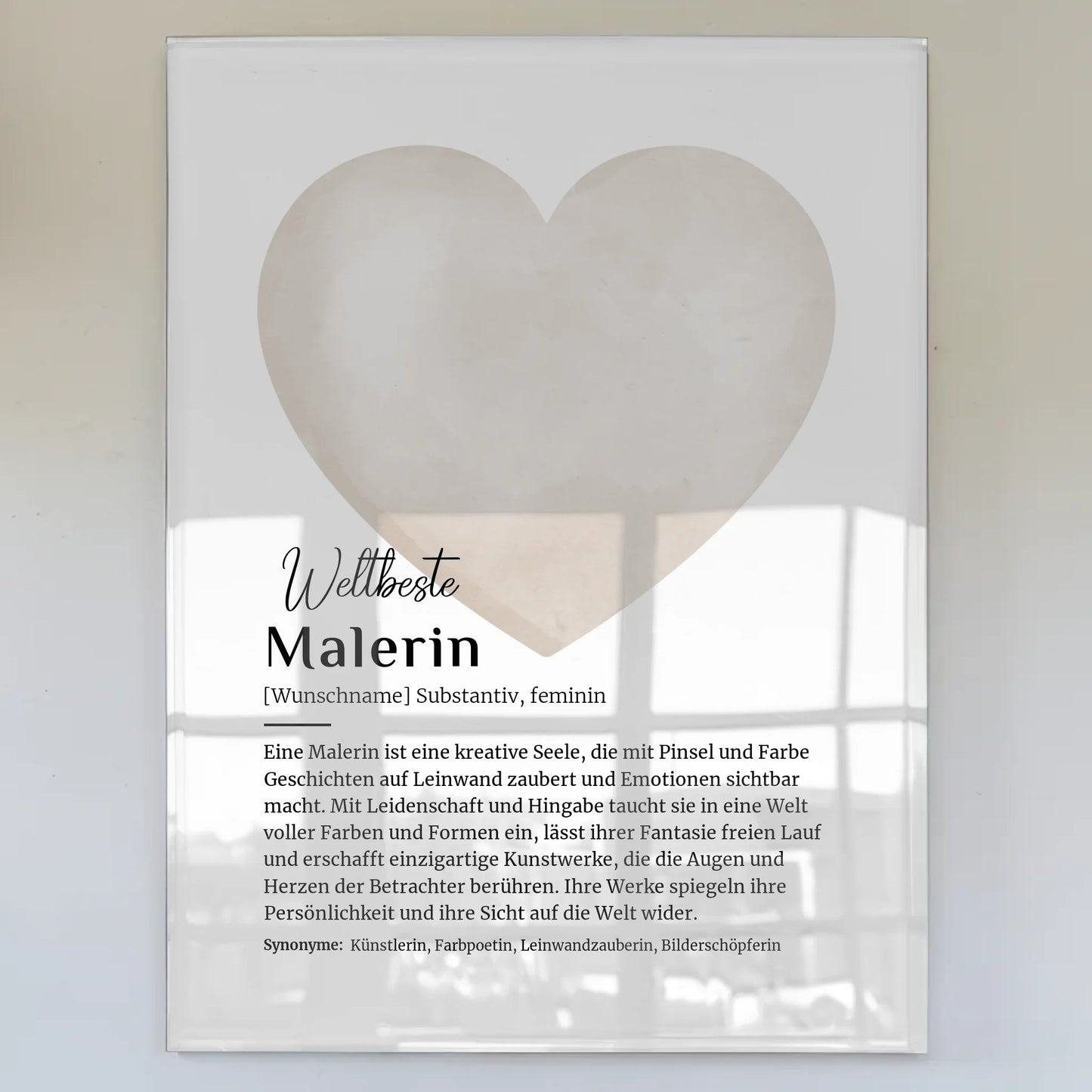 Acrylglas Bild Poster Definition Malerin mit Namen Geschenk