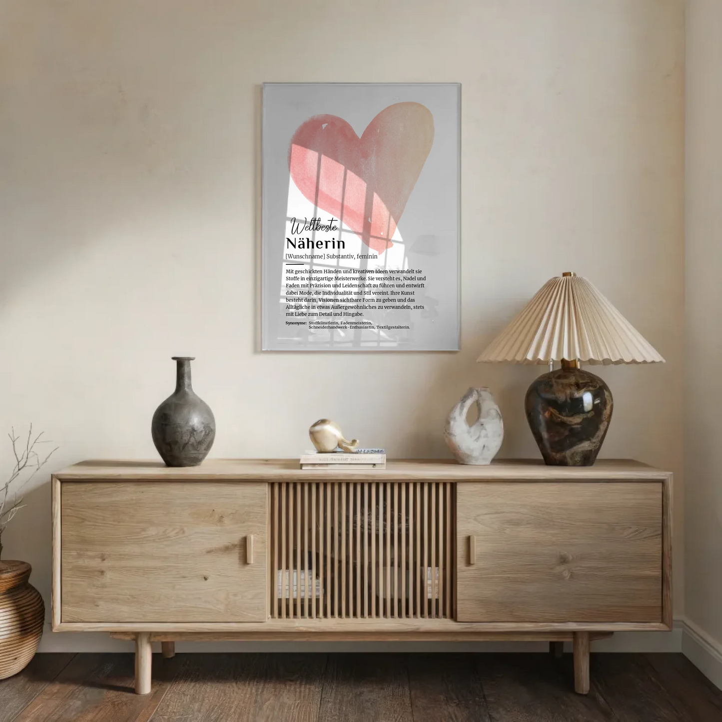 Acrylglas Bild Näherin Nähen mit Namen Geschenkidee