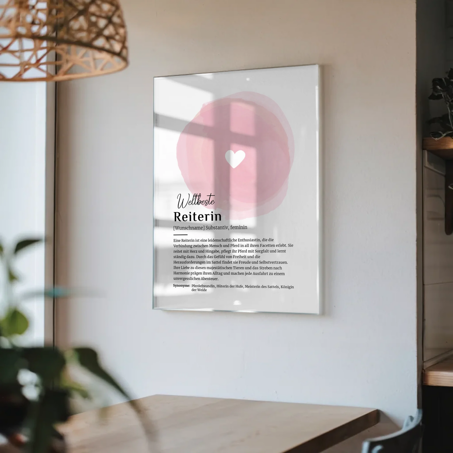 Acrylglas Bild Poster Reiterin mit Namen Geschenk