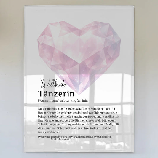 Acrylglas Bild Poster Tänzerin Tanzen mit Namen Geschenk