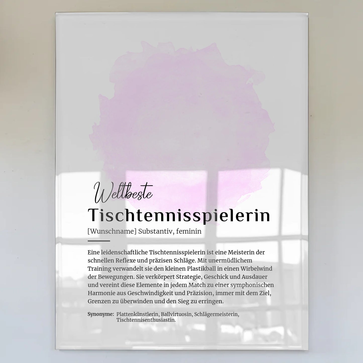 Acrylglas Bild Poster Tischtennis mit Namen Geschenk