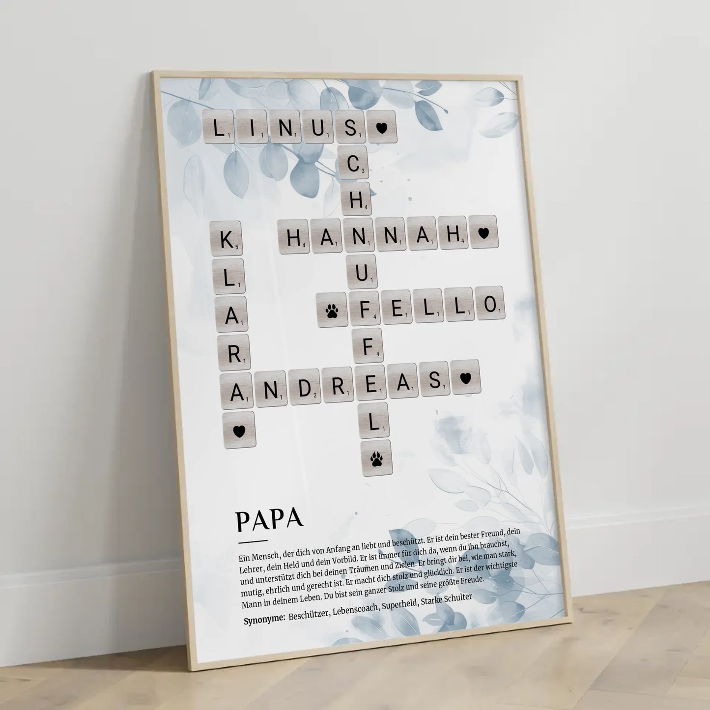 Papa Definition Bild Poster Kreuzworträtsel als Geschenk