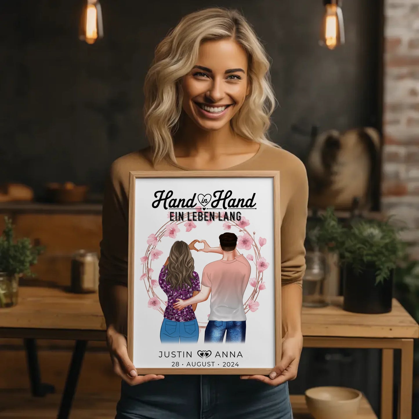 Personalisiertes Poster Paare Hand In Hand Ein Leben Lang Verliebte