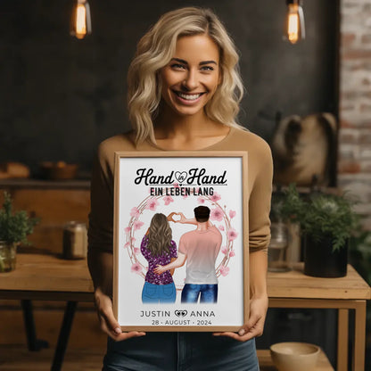 Personalisiertes Poster Paare Hand In Hand Ein Leben Lang Verliebte