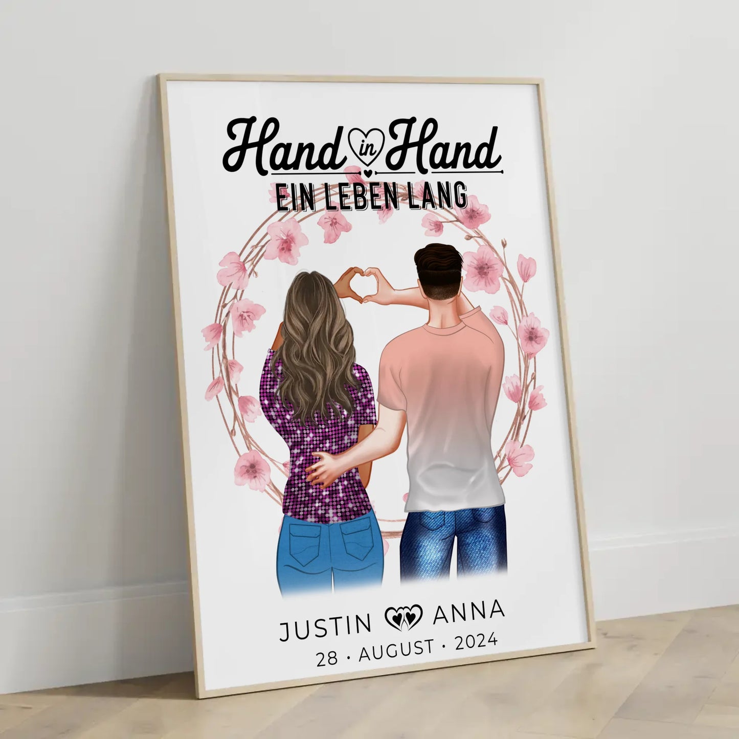 Personalisiertes Poster Paare Hand In Hand Ein Leben Lang Verliebte