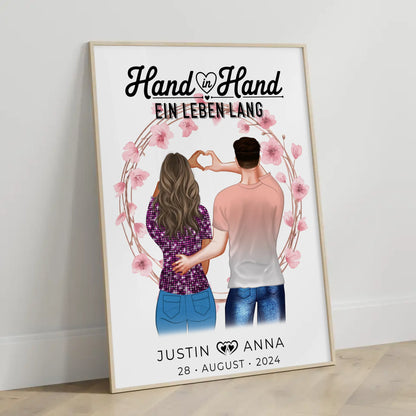 Personalisiertes Poster Paare Hand In Hand Ein Leben Lang Verliebte