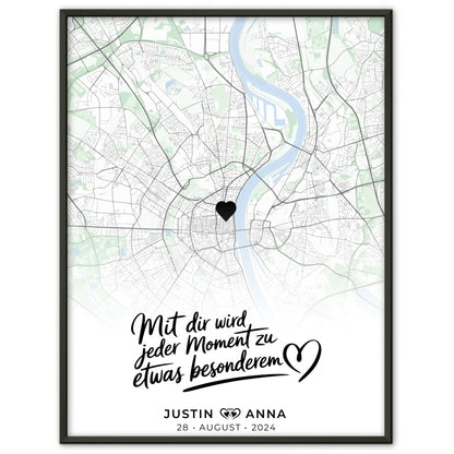 Personalisiert Stadtkarten Poster Paare Mit Dir Wird Jeder Moment Besonderem