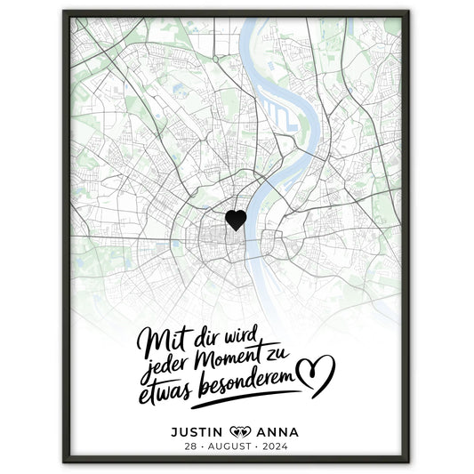 Personalisiert Stadtkarten Poster Paare Mit Dir Wird Jeder Moment Besonderem
