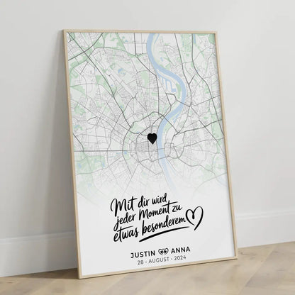 Personalisiert Stadtkarten Poster Paare Mit Dir Wird Jeder Moment Besonderem