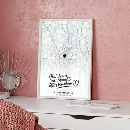 Personalisiert Stadtkarten Poster Paare Mit Dir Wird Jeder Moment Besonderem