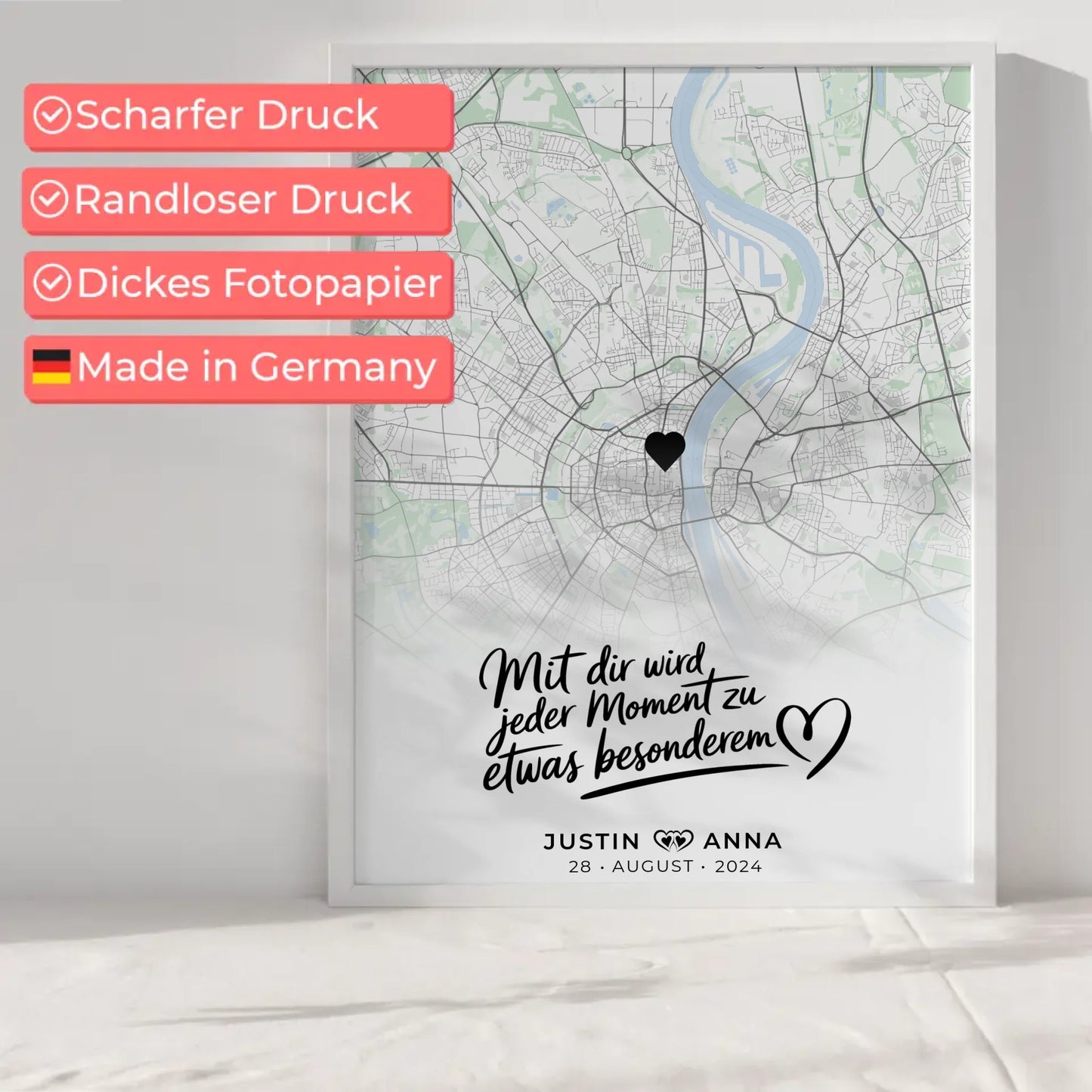 Personalisiert Stadtkarten Poster Paare Mit Dir Wird Jeder Moment Besonderem