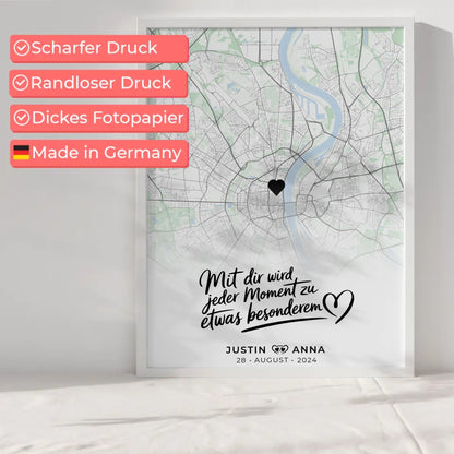 Personalisiert Stadtkarten Poster Paare Mit Dir Wird Jeder Moment Besonderem