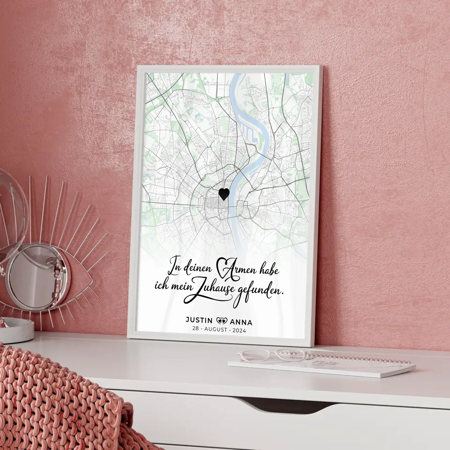 Personalisiert Stadtkarten Poster Paare In Deinen Armen Habe Ich Mein Zuhause Gefunden Natur Wo Alles Begann