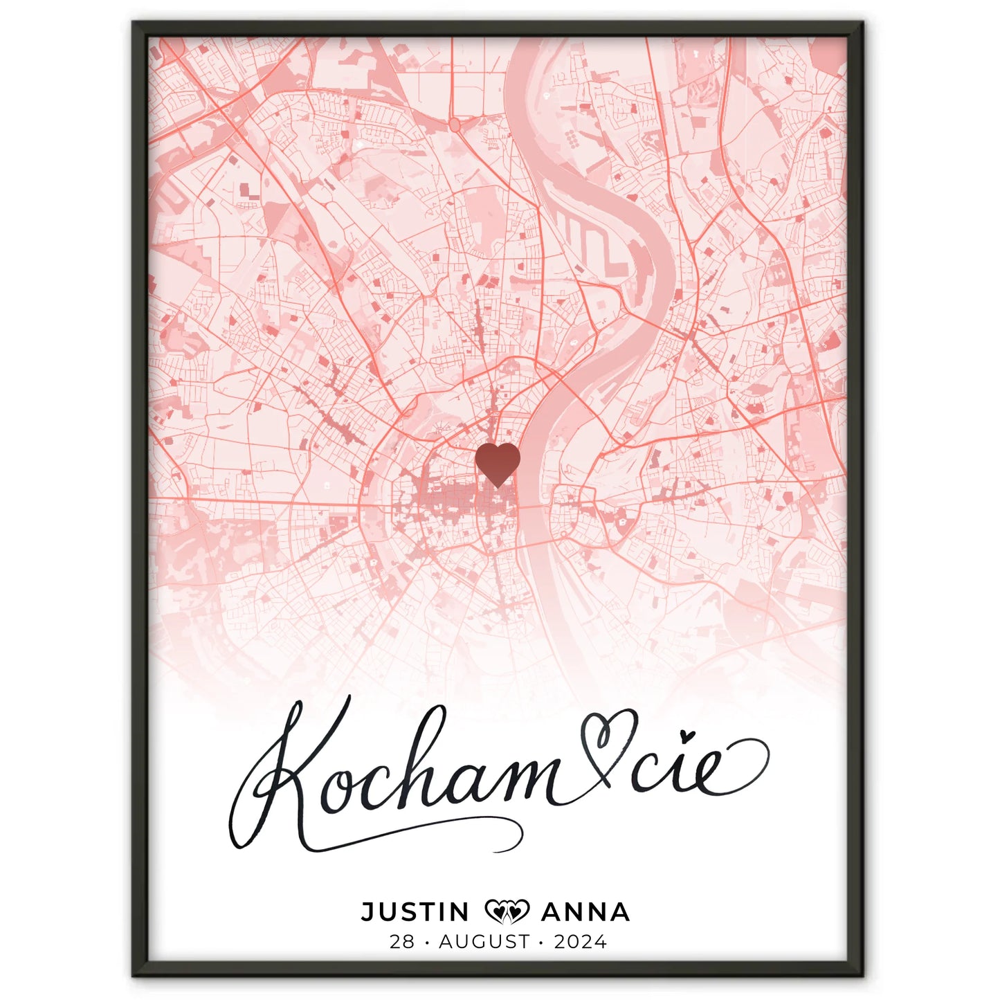 Personalisiert Stadtkarten Poster Paare Kocham Cie Roserot Wo Alles Begann