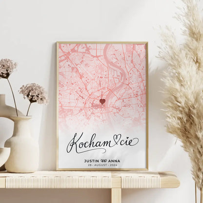 Personalisiert Stadtkarten Poster Paare Kocham Cie Roserot Wo Alles Begann