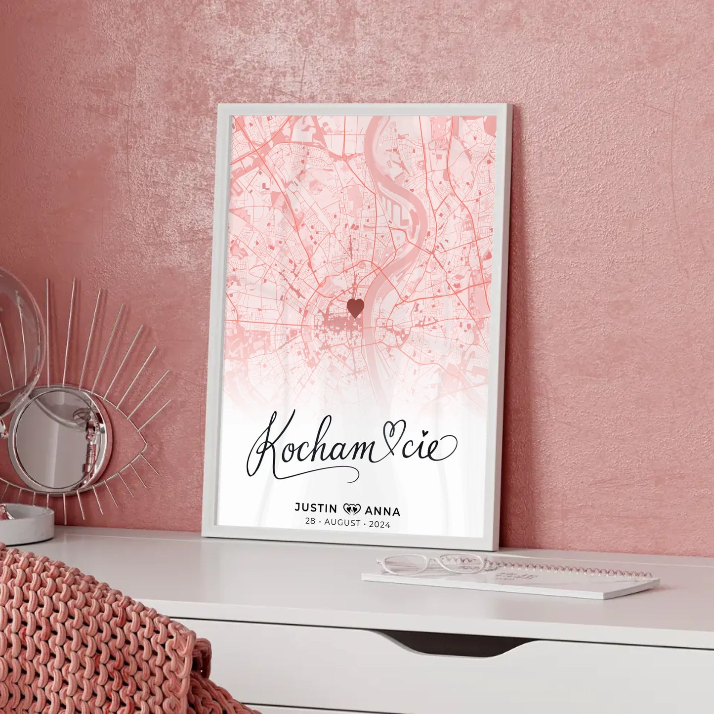 Personalisiert Stadtkarten Poster Paare Kocham Cie Roserot Wo Alles Begann