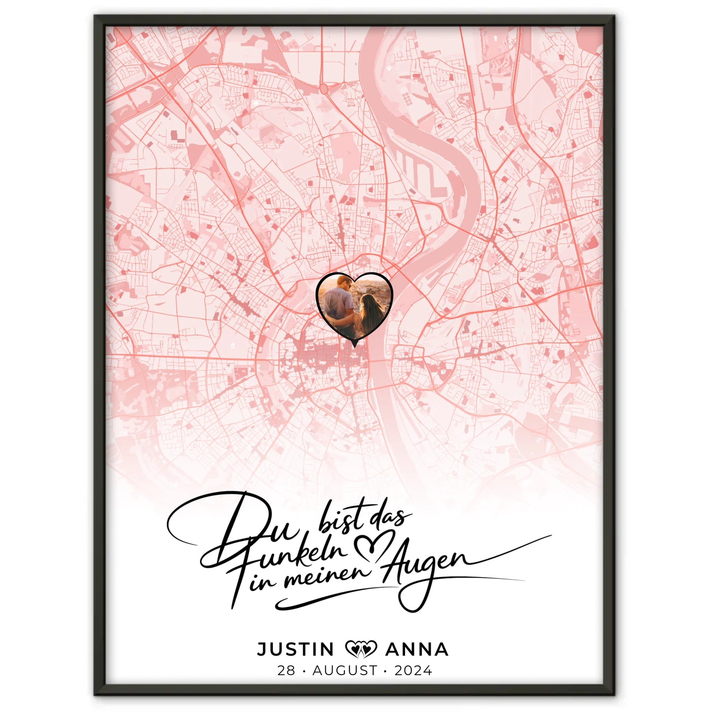 Personalisiert Stadtkarten Poster Paare Du Bist Das Funkeln Roserot