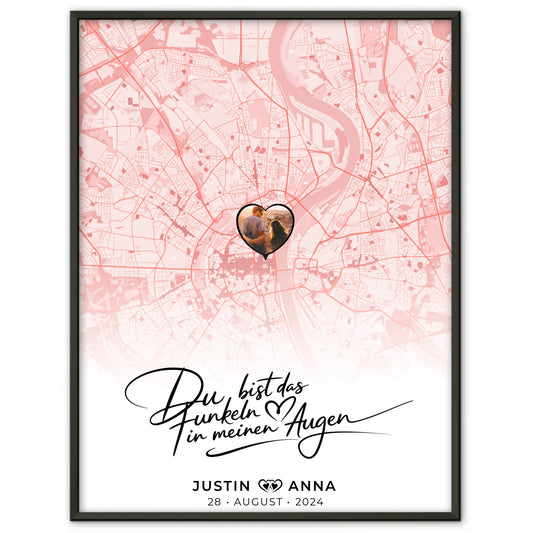 Personalisiert Stadtkarten Poster Paare Du Bist Das Funkeln Roserot
