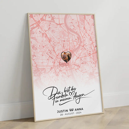 Personalisiert Stadtkarten Poster Paare Du Bist Das Funkeln Roserot