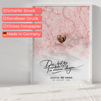 Personalisiert Stadtkarten Poster Paare Du Bist Das Funkeln Roserot