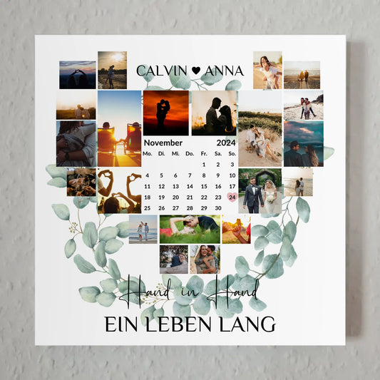 Fotoboard Magnet Poster Fotocollage Hand in Hand Geschenk
