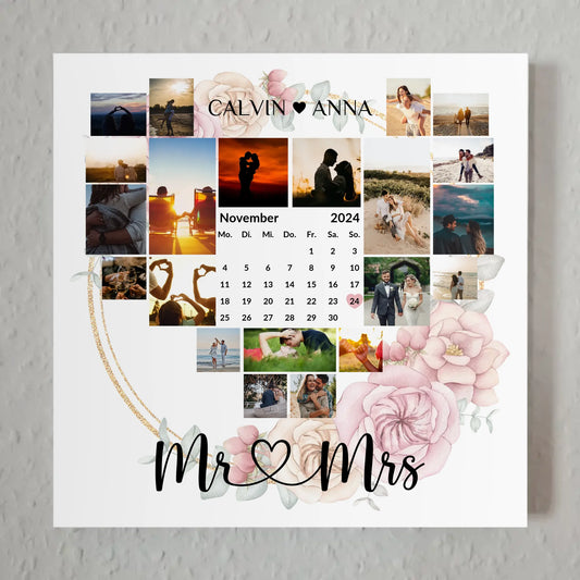 Magnet Poster Fotocollage Mr & Mrs Personalisieren