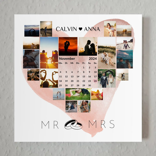 Fotoboard Magnet Poster Fotocollage Mr & Mrs Geschenk