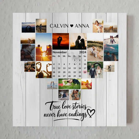 Fotoboard Magnet Wandbild Fotocollage True Love Stories
