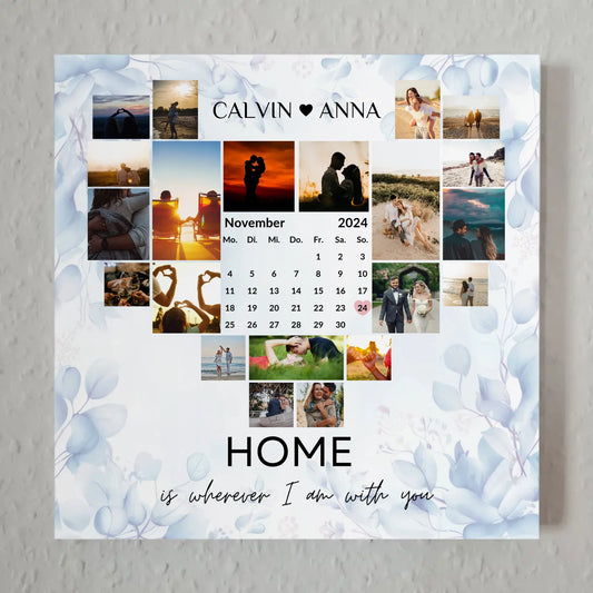 Magnetisches Fotoboard Fotocollage Home Is Wherever I Am