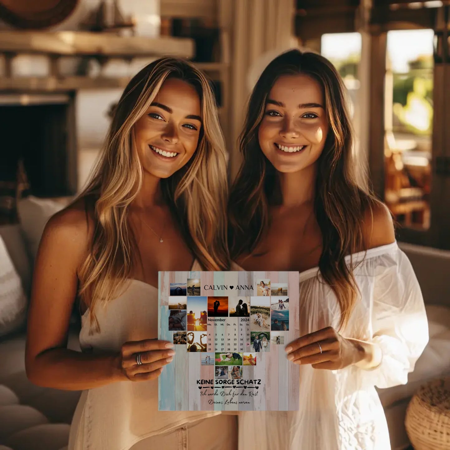 Poster Magnetisch Fotocollage Keine Sorge Schatz Geschenk