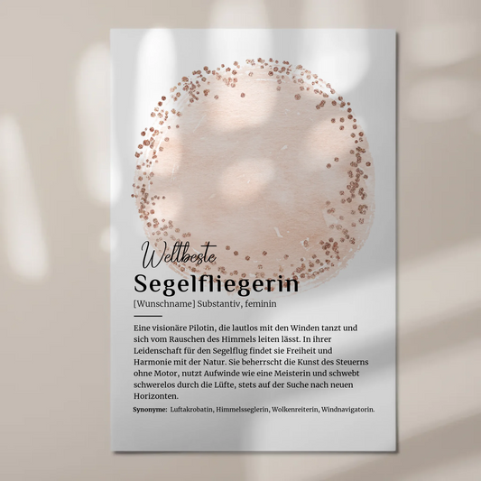 Fotoboard Poster Magnetisch Segelfliegerin mit Namen Geschenk