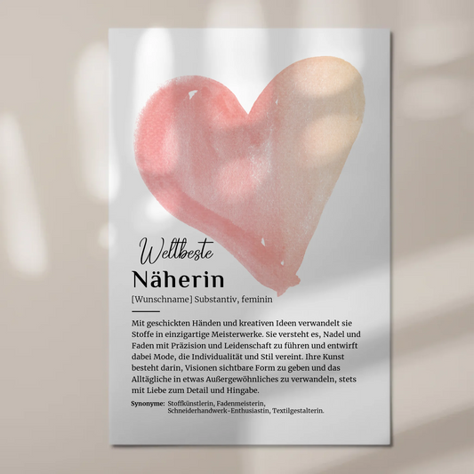 Magnet Poster Näherin Nähen mit Namen Geschenkidee