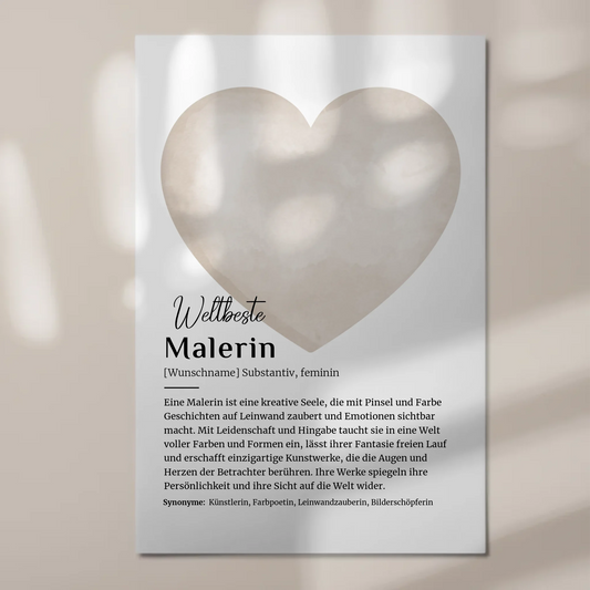 Magnetisches Fotoboard Malerin Malen mit Namen Geschenk