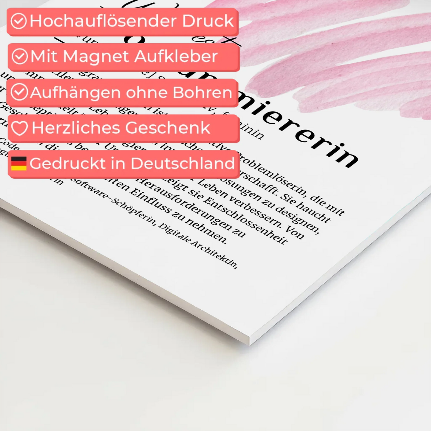 Fotoboard Magnetisch Programmiererin mit Namen Geschenk