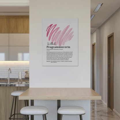 Fotoboard Magnetisch Programmiererin mit Namen Geschenk