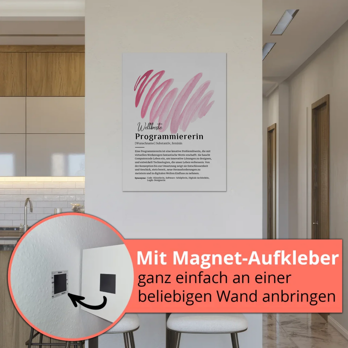 Fotoboard Magnetisch Programmiererin mit Namen Geschenk