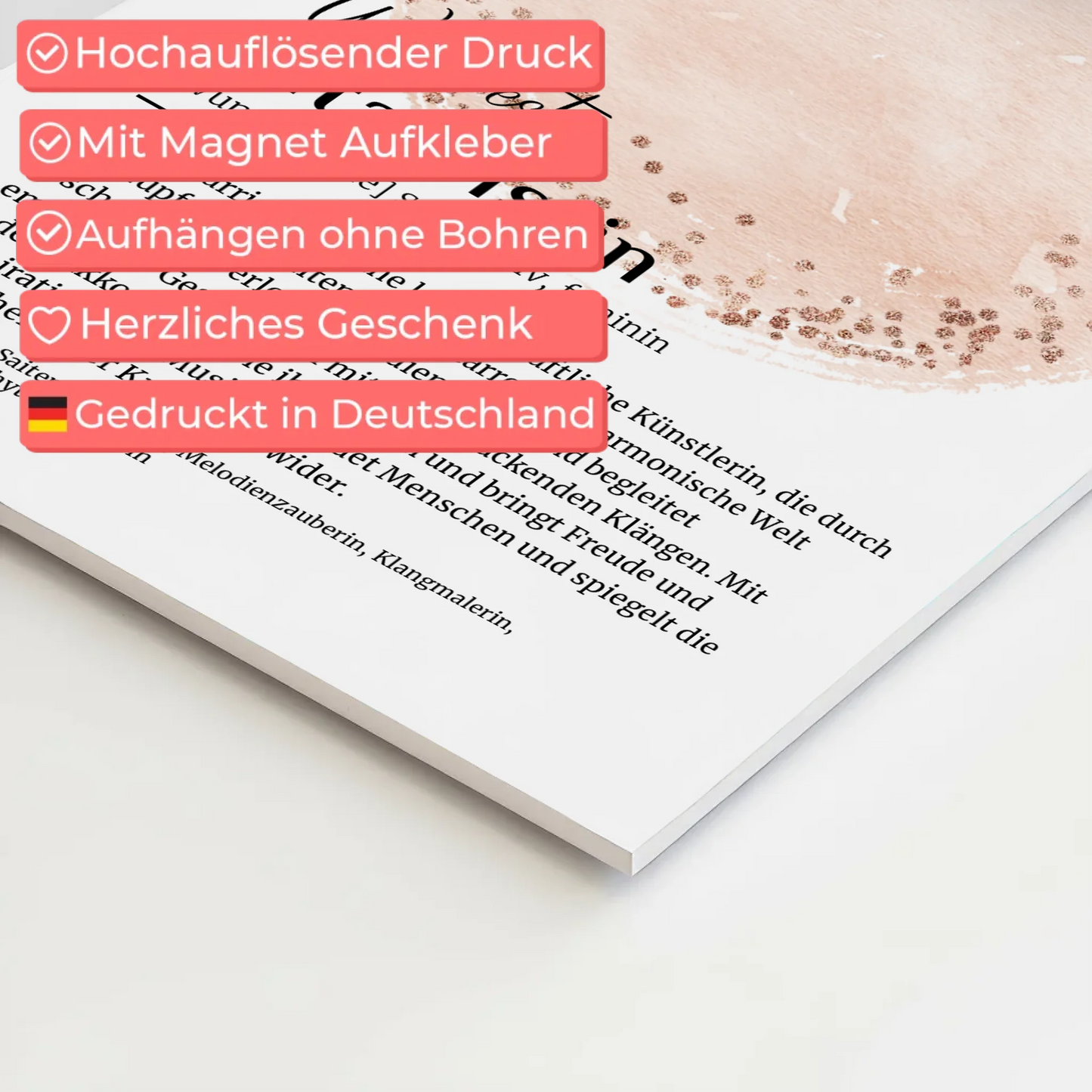 Magnet Poster Gitarristin Gitarre mit Namen Geschenkidee