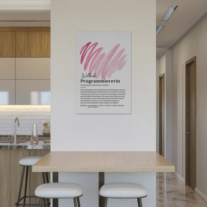 Fotoboard Magnetisch Programmiererin mit Namen Geschenk