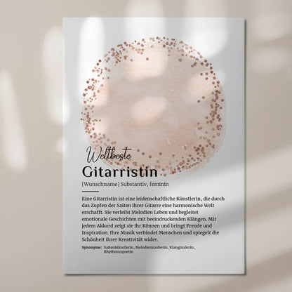 Magnet Poster Gitarristin Gitarre mit Namen Geschenkidee