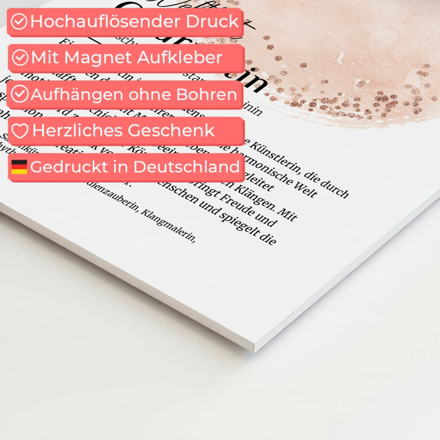 Magnet Poster Gitarristin Gitarre mit Namen Geschenkidee