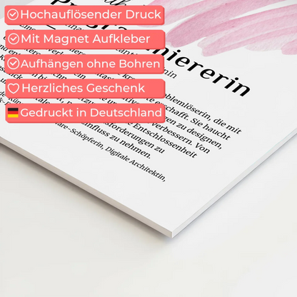 Fotoboard Magnetisch Programmiererin mit Namen Geschenk