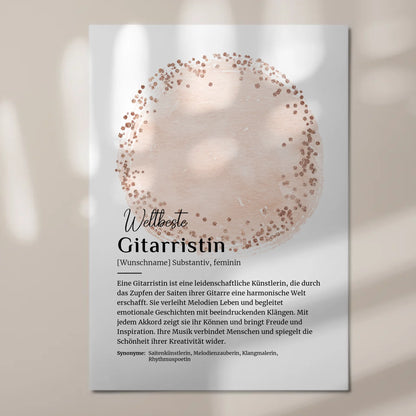 Magnet Poster Gitarristin Gitarre mit Namen Geschenkidee