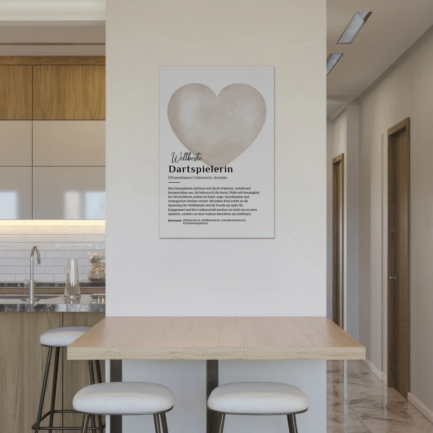 Fotoboard Poster Magnetisch Dartspielerin mit Namen Geschenk