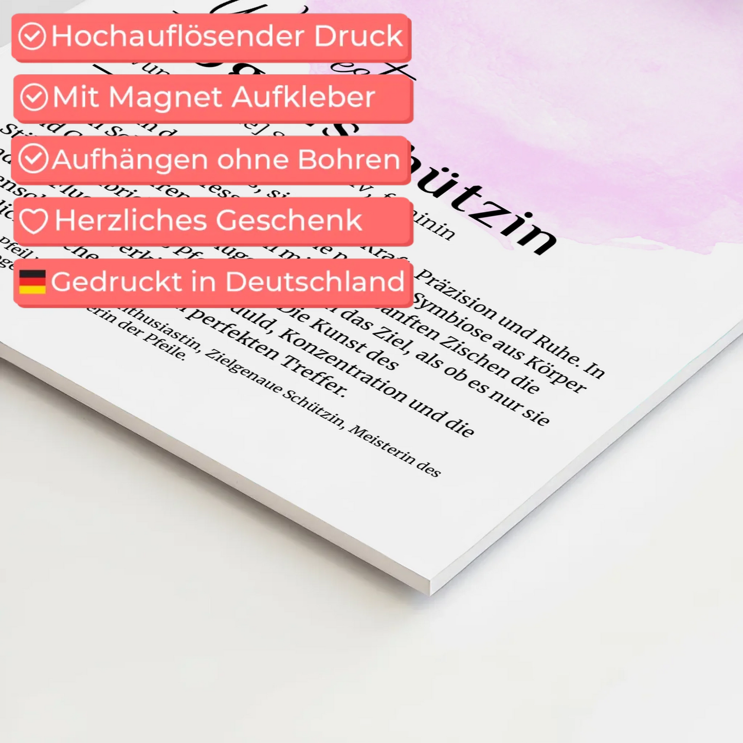 Fotoboard Magnetisch Bogenschützin mit Namen Geschenk