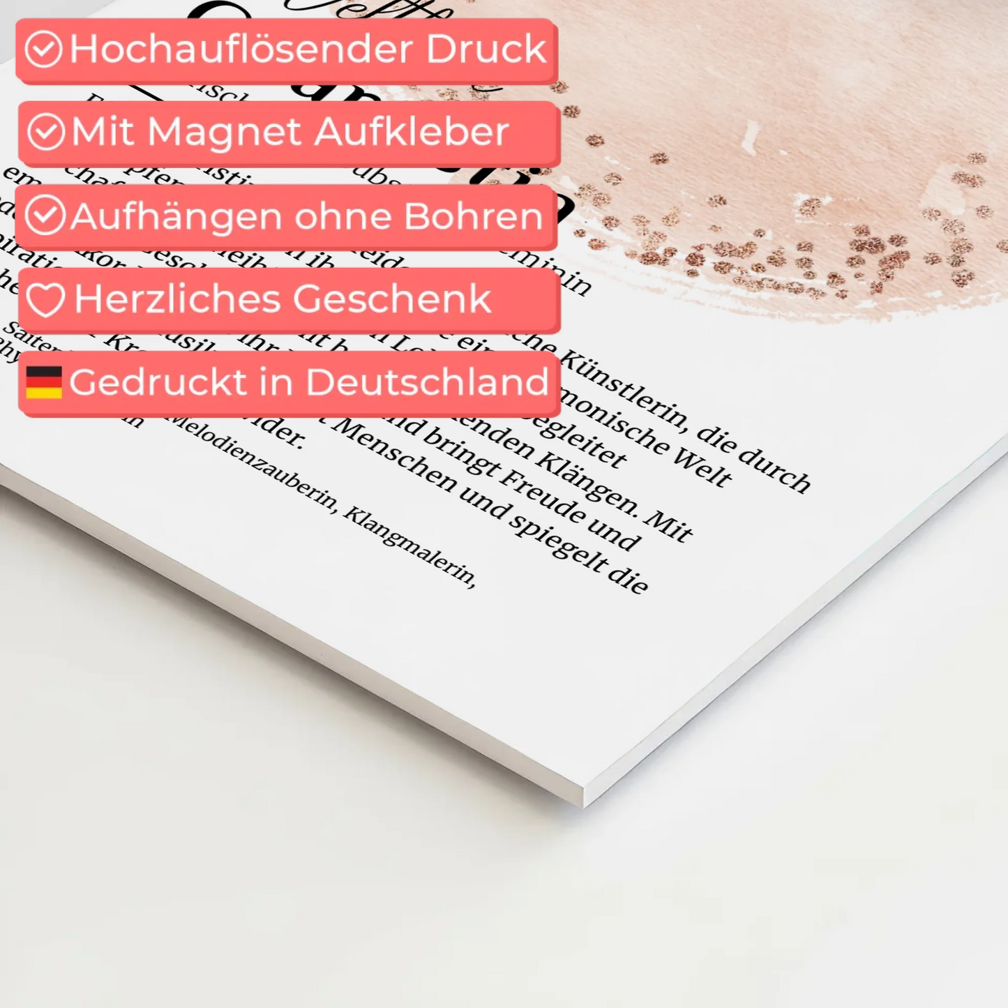 Magnet Poster Gitarristin Gitarre mit Namen Geschenkidee